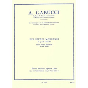 画像: クラリネット教材　１０の非常に厳しい現代的練習曲（10Etudes　Modernes　de　Grande　Difficulte)　作曲/ガブッチ，Ａ．（Gabucci,A.)