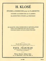 画像: クラリネット教材　４５のアーティキュレーション練習課題（45　Exercices　d　Articulation）　作曲/クローゼ，Ｈ．（Klose,H.)