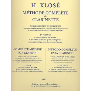 画像: クラリネット教材　総合教則本　第1巻（Methode Complete de Clarinette 1）　作曲/クローゼ，Ｈ．（Klose,H.)