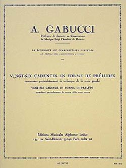 画像1: クラリネット教材　２６の前奏曲形式によるカデンツ（26Cadences　en　Forme　de　Preludes）　作曲/ガブッチ，Ａ．（Gabucci,A.)