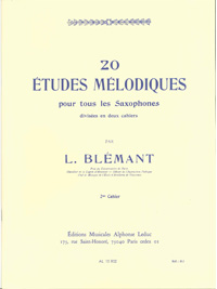 画像1: サックス教材　20の旋律的練習曲 第2巻（20 Etudes　Melodiques：2）　作曲/ブレマン（Blemant,L.)